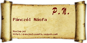 Pánczél Násfa névjegykártya