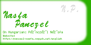 nasfa panczel business card